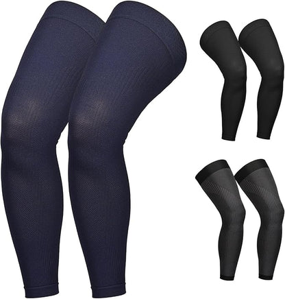 KEKING Full Leg Compression Sleeves, Unisex, Thigh High Compression Stocking 20-30mmHg Graduated Support for Thigh Calf Knee, Running, Basketball, Reduce Varicose Veins and Swelling, Navy Blue XL