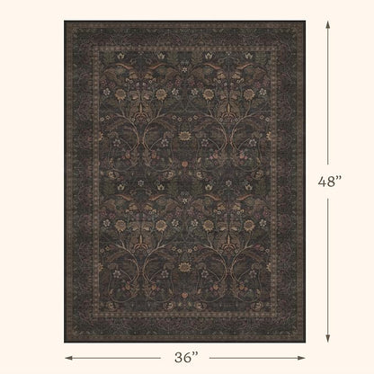 Rustic Brown 3x4 Large Washable Entryway Rug Indoor