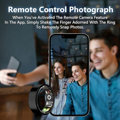 Smart Health Ring for Women Men Fitness Tracker with Heart Rate, Blood Oxygen, Blood Pressure, Sleep Monitoring, Step Counting, IP68 Waterproof for iOS and Android, No APP Fee, Silver 7