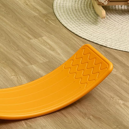 Qaba 32" Balance Board Kids, Wobble Board for Kids Toddlers, Curvy Rocker Board, Ended Preschool Learning Montessori Waldorf Toy, Ages for 3-6 Years Old