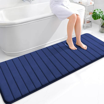 OLANLY Memory Foam Long Bathroom Rugs Runner 70x24, Super Soft Absorbent Bath