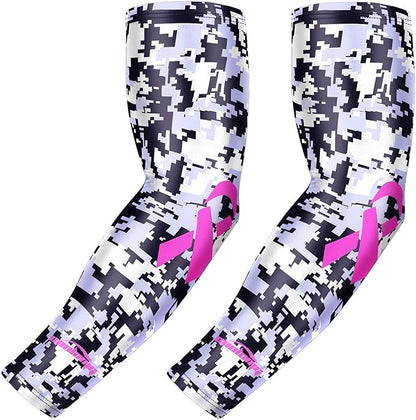 COOLOMG Basketball Compression Arm Sleeves for Baseball Football Volleyball Sports Youth Kids Adult