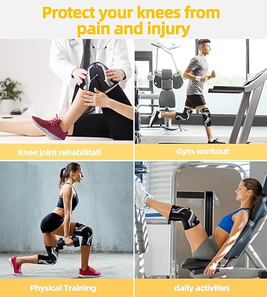 Knee Braces 2-Pack - Compression Sleeves for Men & Women, Knee Pain Relief for Arthritis, Meniscus Tear, Running, Gym, Basketball - Blue M(Check Sizing)