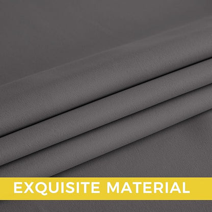 NICETOWN Room Darkening Draperies Curtains Panels, 2 Panels Grey W52 x L90