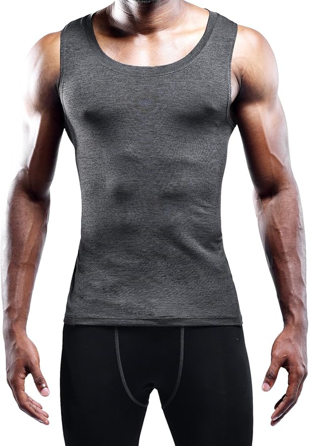 NELEUS Men's 3 Pack Athletic Compression Under Base Layer Sport Tank Top