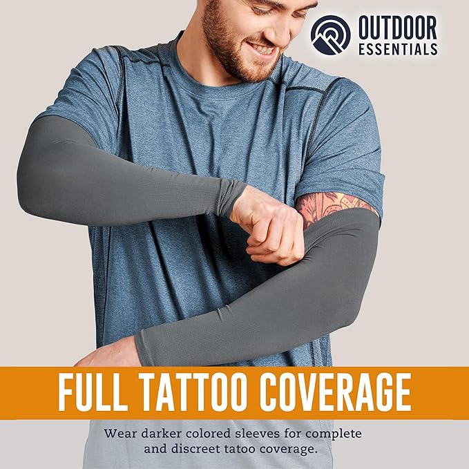 OutdoorEssentials UV Sun Protection Arm Sleeves - Compression Arm Sleeve, UV Arm Sleeves Men, Women - Golf Cooling Sleeves