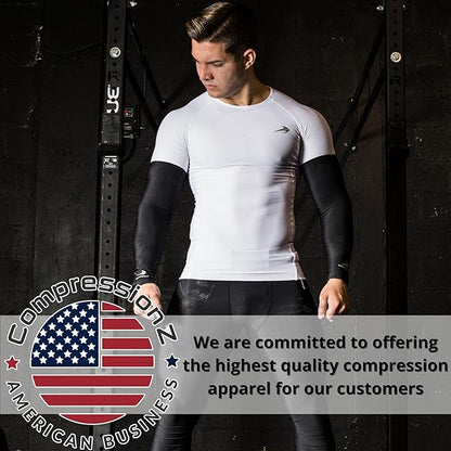CompressionZ Compression Arm Sleeves for Men & Women| Cooling UV Sun Protection Elbow Pain Relief for All Sports and Recovery