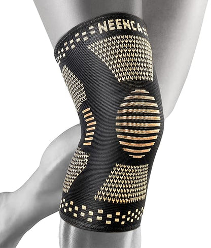 NEENCA Copper Knee Braces for Knee Pain Relief - 2 Pack Knee Sleeves Set for Women & Men, Knee Compression Sleeves with Copper Ions Infused Fiber for Sports, Workout, Arthritis, Meniscus Tear, ACL,PCL