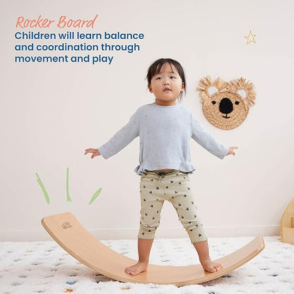 ECR4Kids Balance Board, Montessori Toy, Natural