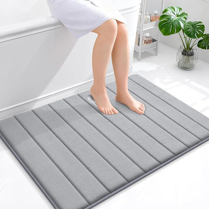 OLANLY Memory Foam Bath Mat 40x32, Super Soft Absorbent Bathroom Rugs, Quick Dry