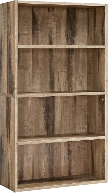 VASAGLE Custos Collection - Bookshelf, 4-Tier Bookcase, Book Shelf, Open Storage Shelf, 9.4 x 23.6 x 42.4 Inches, for Living Room, Home Office, Dinning Room, Camel Brown ULBC164L01