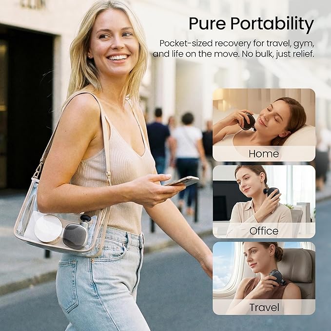 Pocket Mini Massage Gun, Mothers Day Gifts, Small Portable Massager for Travel | Quiet Handheld Electric Massage Gun for Neck, Face, Head & Muscle Relief | 4 Speeds, USB-C, Gift for Women & Men