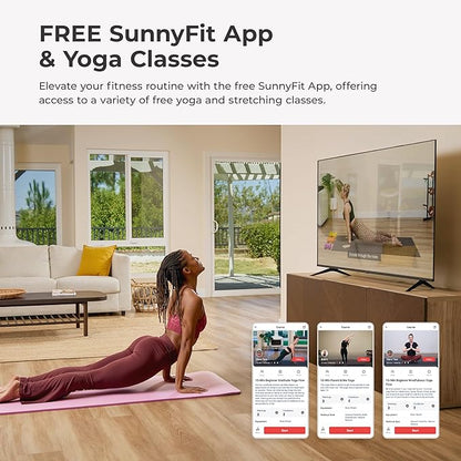 Sunny Health & Fitness Non-Slip Yoga Mat – Durable, Anti-Tear, Lightweight, Cushioned Support for Yoga, Pilates, Stretching Exercises, Meditation and Floor Workouts | Multiple Sizes & Colors