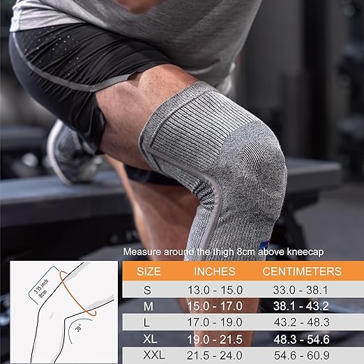 Comforband Premium Recovery Knee Compression Support – Germanium & Bamboo Charcoal Infused Knee Brace for Improved Circulation, Joint Stability, and Pain Relief (Small)