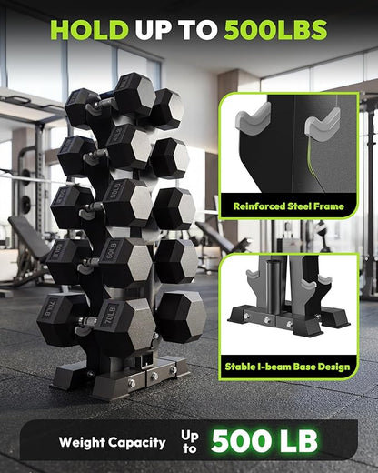 HANDBODE Dumbbell Rack A Frame Weight Rack Stand Dumbbell Weight Storage for Home Gym, Space-Saving Weight Stand for Home Gym