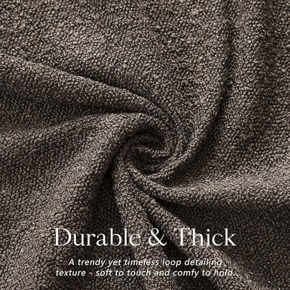 Foindtower Pack of 2 Textured Boucle Throw Pillow Covers Accent Solid Decorative Pillow Cases Cozy Woven Couch Cushion Case for Sofa Bedroom Living Room Home Decor, 20 x 20 Inch,Dark Brown
