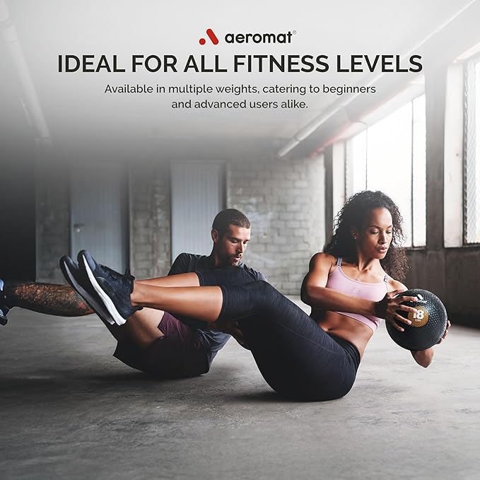 Aeromat Extreme Elite Medicine Balls for Exercise - 10" Diameter Workout Ball, Weighted Balls for Exercise, Weight Ball, Color-Coded Med Balls