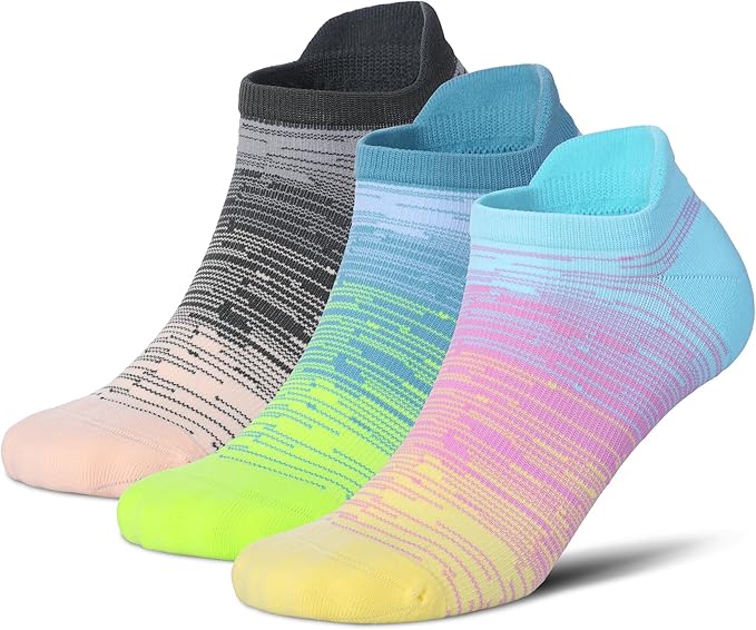 LEVSOX Ankle Compression Socks for Women Men Cushioned Running Support Socks for Plantar Fasciitis Relief 3 Pairs
