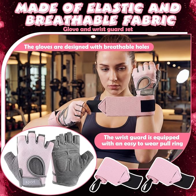 Unittype 2 Pack Weightlifting Training Gloves and Wrist Wrap Support, Full Palm Protection, Workout Gloves for Gym with Wrist Brace for Sports Training Fitness Men Women