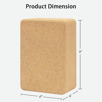 Hatha Yoga Cork Yoga Block, Natural Cork from Portuguese, Premium Brick, Eco-Friendly Yoga Accessories for Yoga, Pilates & Stretching