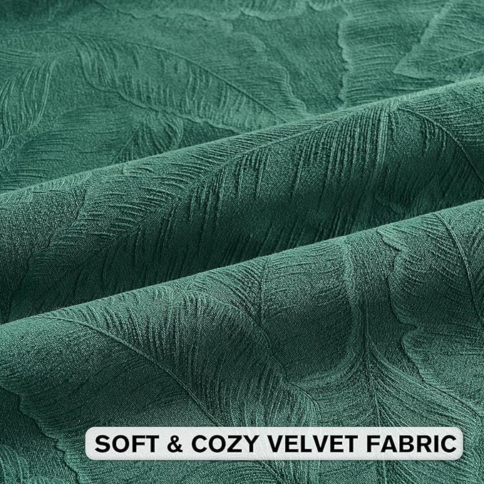 FUTEI Christmas Dark Green Velvet Throw Pillow Covers 24x24 Inch Set of 2,Soft Embossed Leaf-Relief Textured European Cushion Cases,Natural Home Decor for Couch Living Room