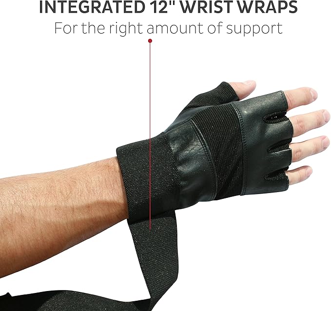 Nordic Lifting Weight Lifting Gloves with 12" Wrist Wraps – Workout Gloves with Wrist Support for Men & Women, Cross Training, Powerlifting, Gym & Fitness Protection, Durable Grip & Comfort Fit