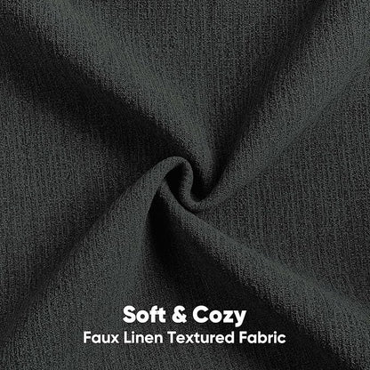 FUTEI Black Chenille Decorative Throw Pillow Covers 16x16 Inch Set of 2,Soft Cozy Faux Linen Textured Cushion Case,Farmhouse Home Decor for Couch Living Room