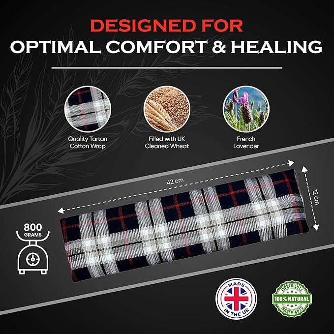 Microwavable Heating Pads for Winter, Back, Stomach & Head Comfort – Kalore Neck Wrap with Velboa Faux Fur Cover – Even Heat Distribution Hot Compress Bag – Wheat Heat Pad – Lavender Scent – Gray