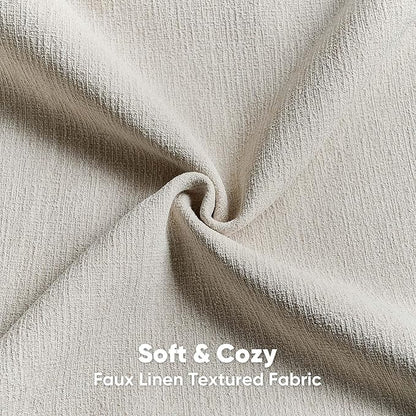 FUTEI Beige Chenille Decorative Throw Pillow Covers 18x18 Inch Set of 2,Soft Cozy Faux Linen Textured Cushion Case,Farmhouse Home Decor for Couch Living Room
