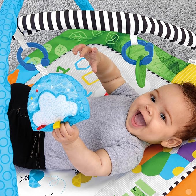 Baby Einstein Cal’s Curiosity Center Foldaway Play Gym, Educational Activity Gym, with Music & 5 Multisensory Toys; Ages 0 Months and up