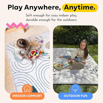 Miotetto Baby Mat for Floor, 73" x 73" Playpen Mat, Thick Soft Foam Padding Baby Play Mat, Portable Quilted playmat - Washable Baby Floor Play mat, Non-Slip Play Mat for Babies & Toddlers