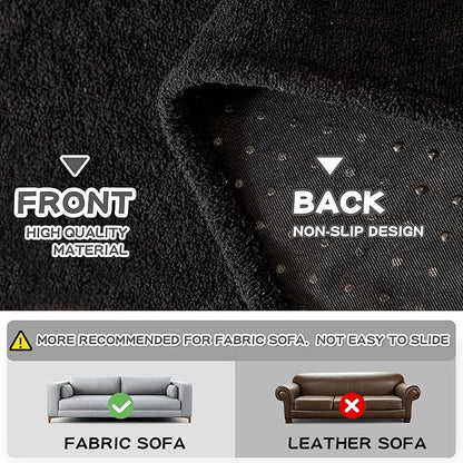 MYSKY HOME Black Couch Covers for Sectional Sofa, Couch Covers for Dogs Washable Couch Cover Blanket, Non Slip Sofa Slipcovers, Super Soft Sofa Towel for Kids, Pets, 91" x 134"