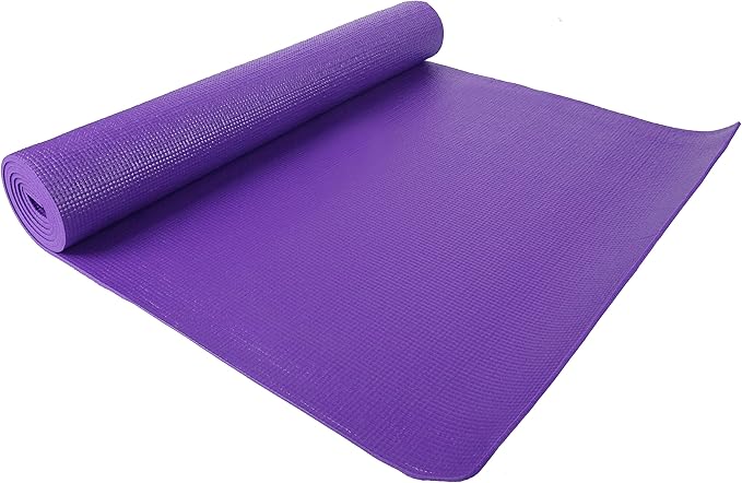 Fitvids All Purpose 1/4-Inch High Density Anti-Tear Exercise Yoga Mat with Carrying Strap, Multiple Colors