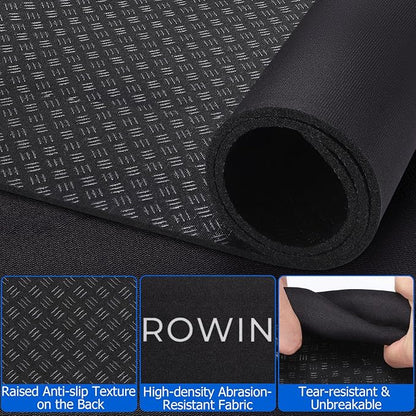 TOBWOLF 2PCS Non-Slip Mat Compatible with Peloton Bike, Concept 2 Rowing Machine, Exercise Bike Mat, Mat Protect Hardwood Floor Carpet for Home Gym, Workout Mat for Bike Trainer, Stationary Spin Bike