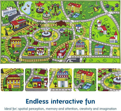 Booooom Jackson Kids' Train & City Rug