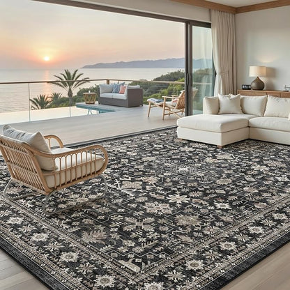 Dark Grey Rug for Living Room