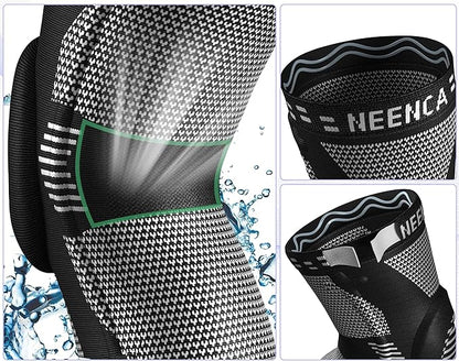 NEENCA 2 Pack Knee Braces for Knee Pain, Compression Knee Sleeves with Patella Gel Pad & Side Stabilizers, Knee Support for Meniscus Tear, Arthritis, Joint Pain, ACL, Runner, Workout