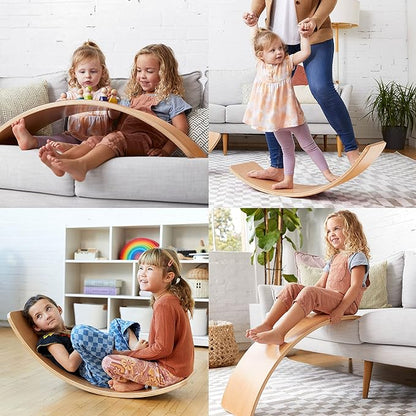 ECR4Kids Balance Board, Montessori Toy, Natural