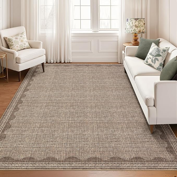GarveeHome Scalloped Washable Rugs 9x12 Rug