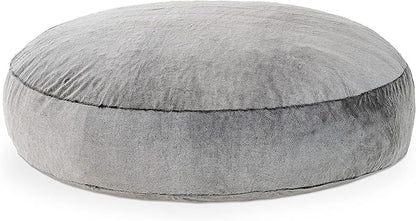 Jaxx 6 Foot Cocoon - 2-in-1 Convertible Bean Bag Bed & Large Bean Bag Chair for Adults - Premium Faux Fur, Grey Wolf