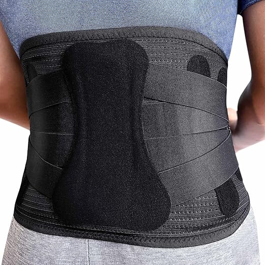 Lower Back Brace for Women Men, Adjustable Lumbar Support with 3D Pad, Breathable Ergonomic Support Belt with Metal Stays for Work, Lifting, Drive, Black,Size XL,Waist 45"-52"