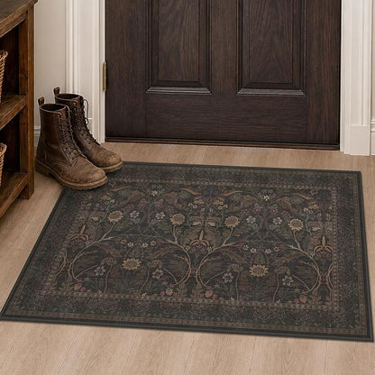 Dark Brown 2x3 Washable Entry Rug, Throw Small Rugs