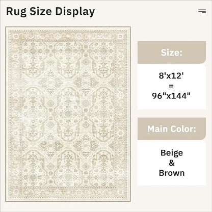 Soalmost Washable Area Rug 8x12, Large Soft Rugs