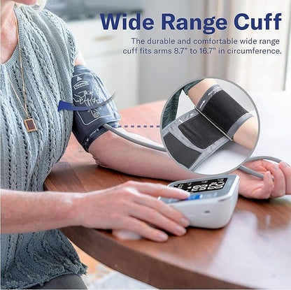 Alcedo Blood Pressure Monitor for Home Use, Automatic Digital BP Machine with Large Cuff for Upper Arm (Black Backlit Screen)