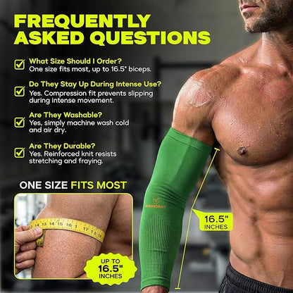 ARMORAY Arm Sleeves for Men and Women - UV Sun Protection Cooling Compression - Tattoo Cover Up Sleeve for Daily Wear & Work