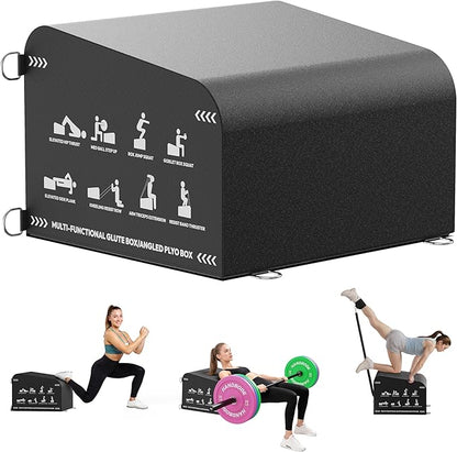 HANDBODE Hip Thrust Bench, Multi-Functional Slip-Free Hip Thrust Machine for Glute Bridge, Box Jump, Push-Ups, Squat, Ab Exercise, Suitable for Home & Gym