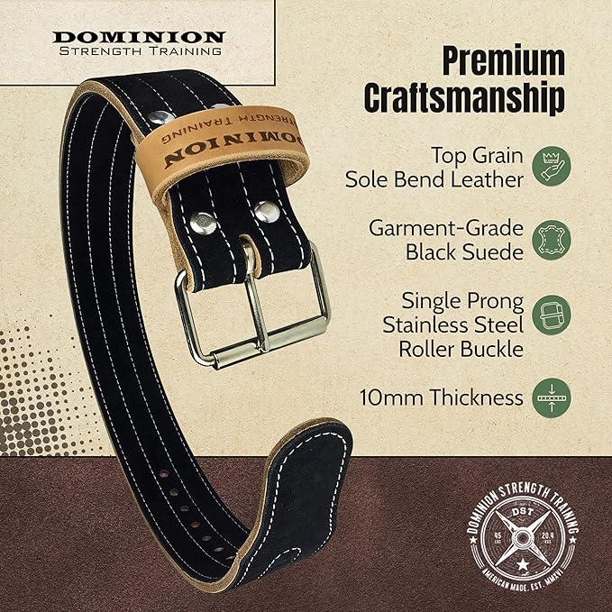 Suede 3-inch Weightlifting Belt - Premium Powerlifting Support with Enhanced Grip Technology