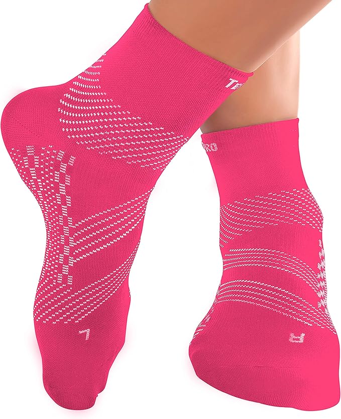 TechWare Pro Plantar Fasciitis Socks - Ankle Compression Socks for Women & Men. Achilles Tendonitis Brace & Foot Arch Support