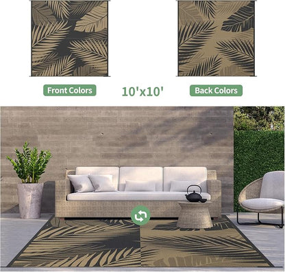GENIMO Outdoor Rug 10' x 10' Waterproof