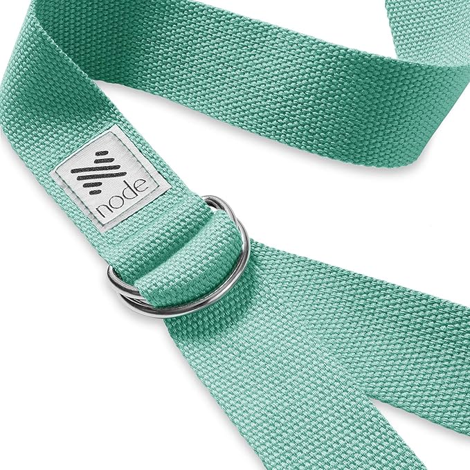 7-1/2' Yoga Strap for Stretching, Woven Cotton Blend Yoga Strap with Adjustable D-Ring Buckle for Exercise, Therapy and Fitness